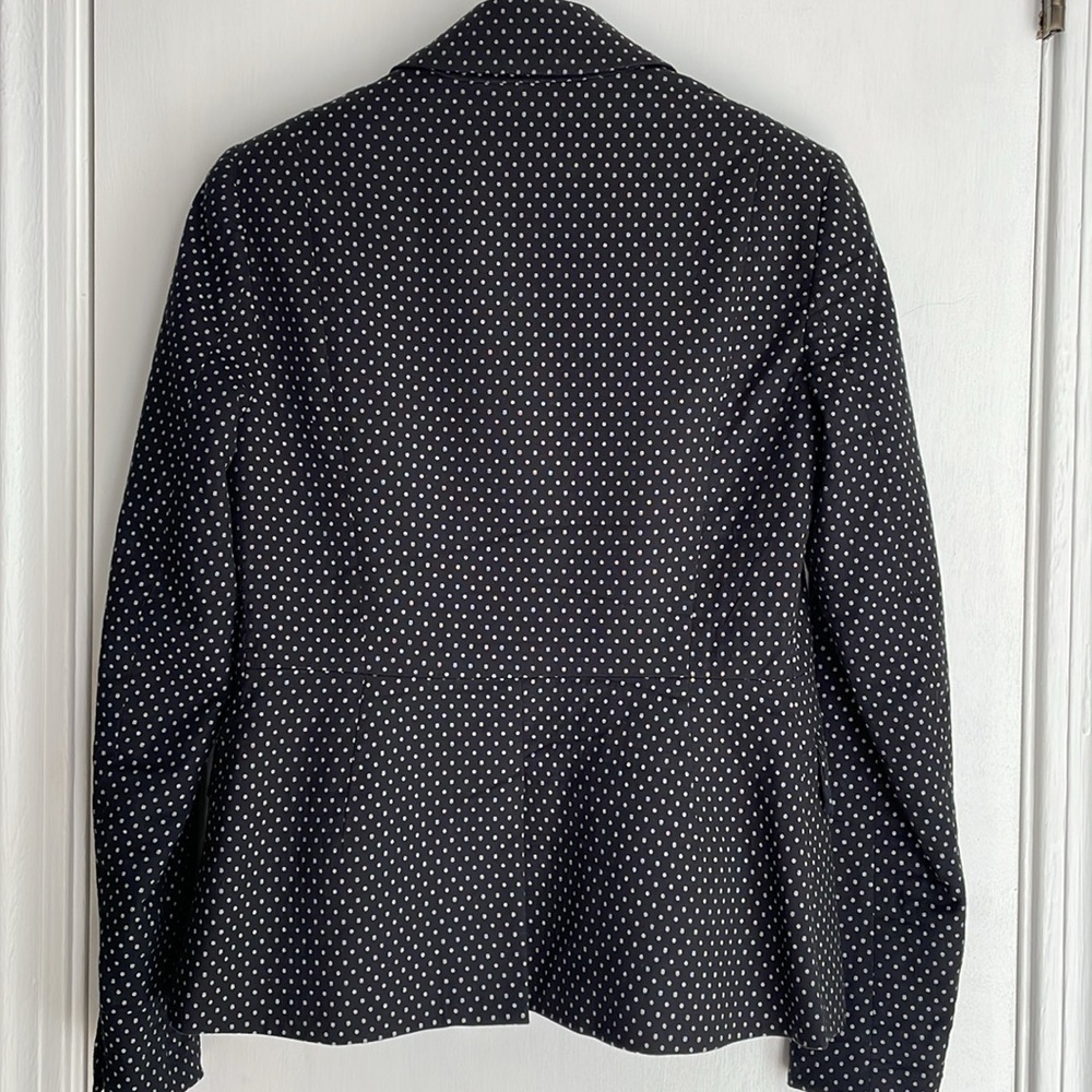New York & Co Navy Polka Dot Stretch Blazer 0 - Picture 6 of 7